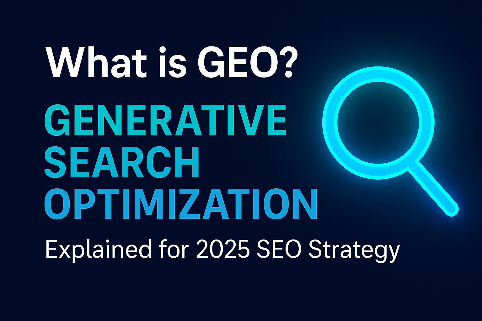 What is Generative Search Optimization GEO Explained for 2025 SEO Strategy